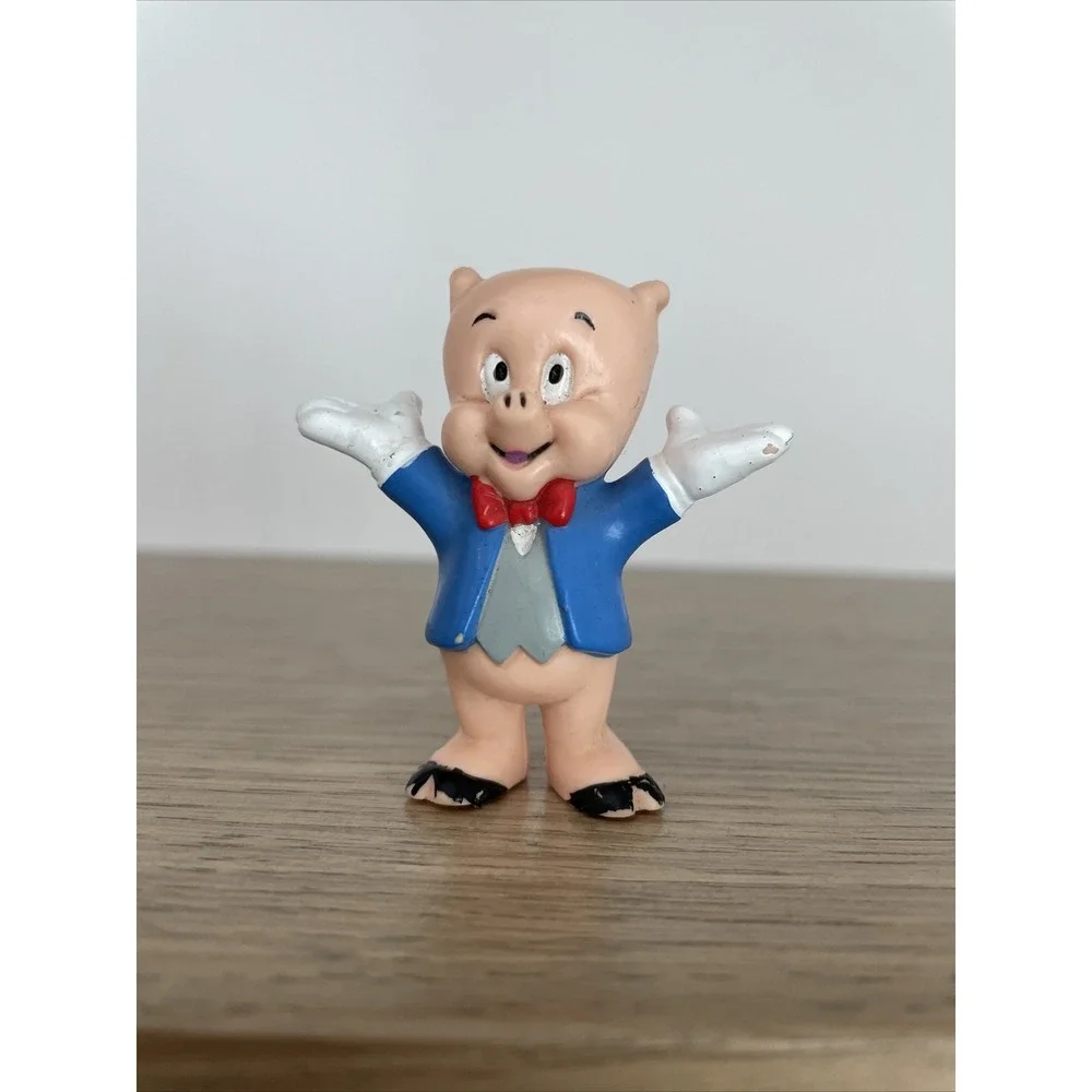 Vintage Porky Pig PVC Figure 1990 Looney Tunes Applause Cake Topper